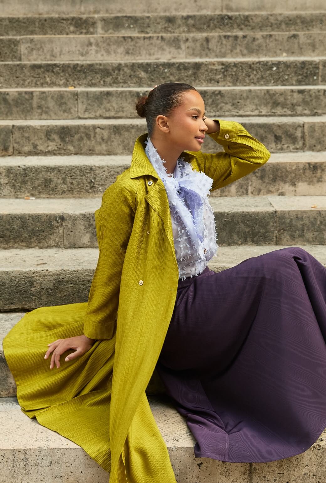 The Laura Skirt - Eggplant Moiré - BURU