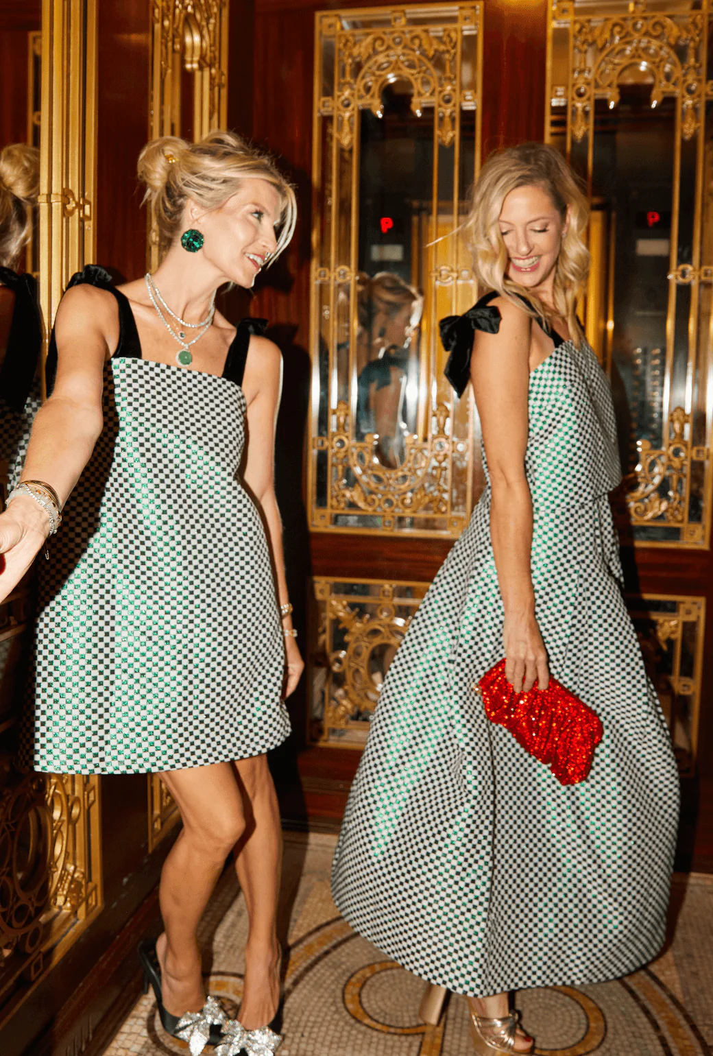 Pillar Top - Emerald Checkerboard Shimmer - BURU