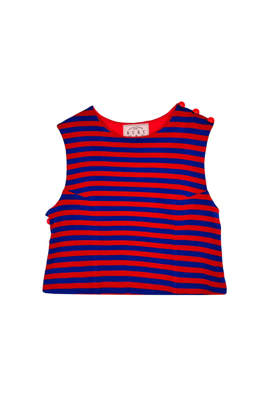 Button Box Top - Red & Blue Stripe - BURU