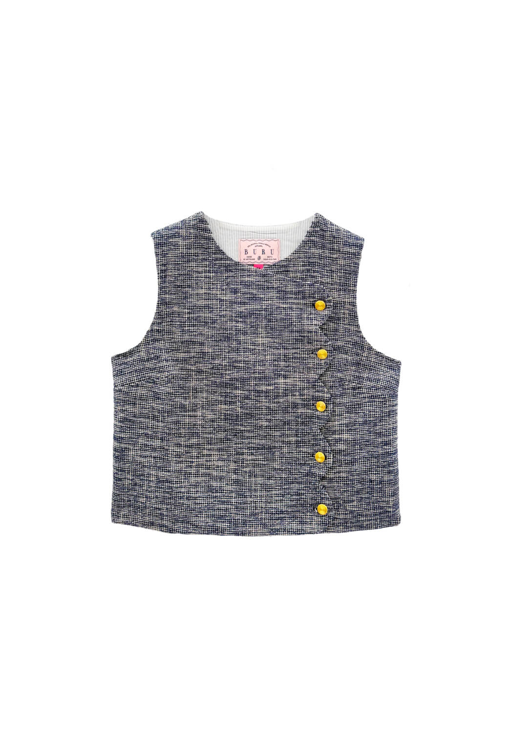 Scallop Top - Navy Tweed - BURU