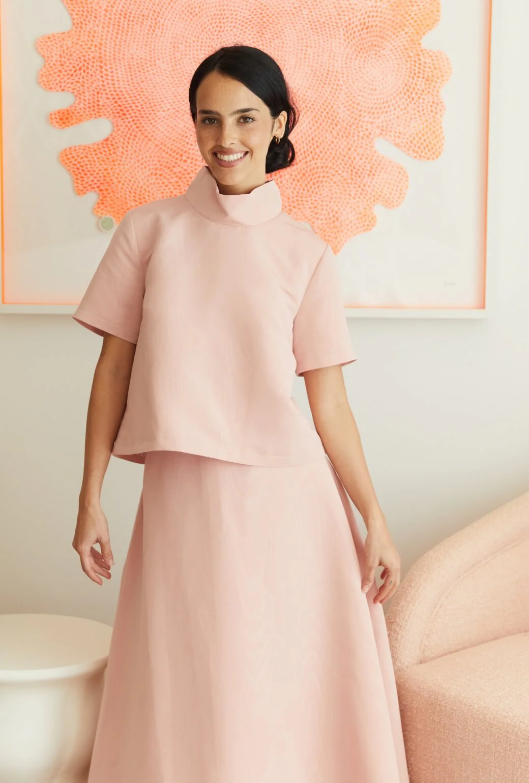 The Laura Skirt - Ballet Pink Moiré - BURU