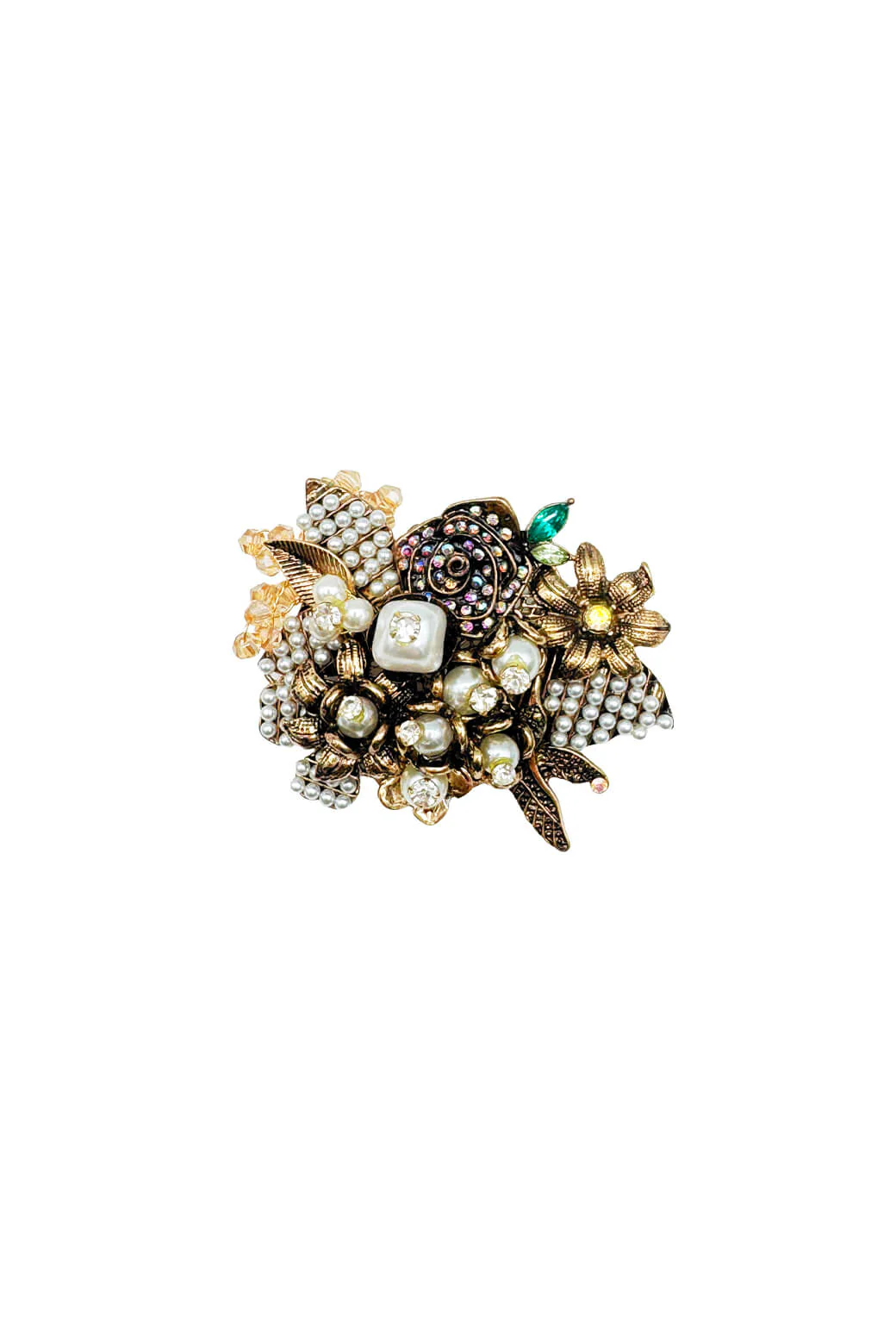 Baroque Bouquet Brooch - Gemstones & Pearl - BURU