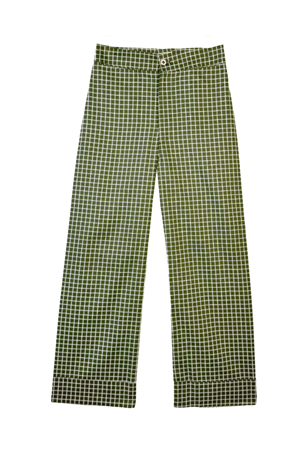 Buru x Megan Stokes Charlie Pant - Olive Windowpane - BURU