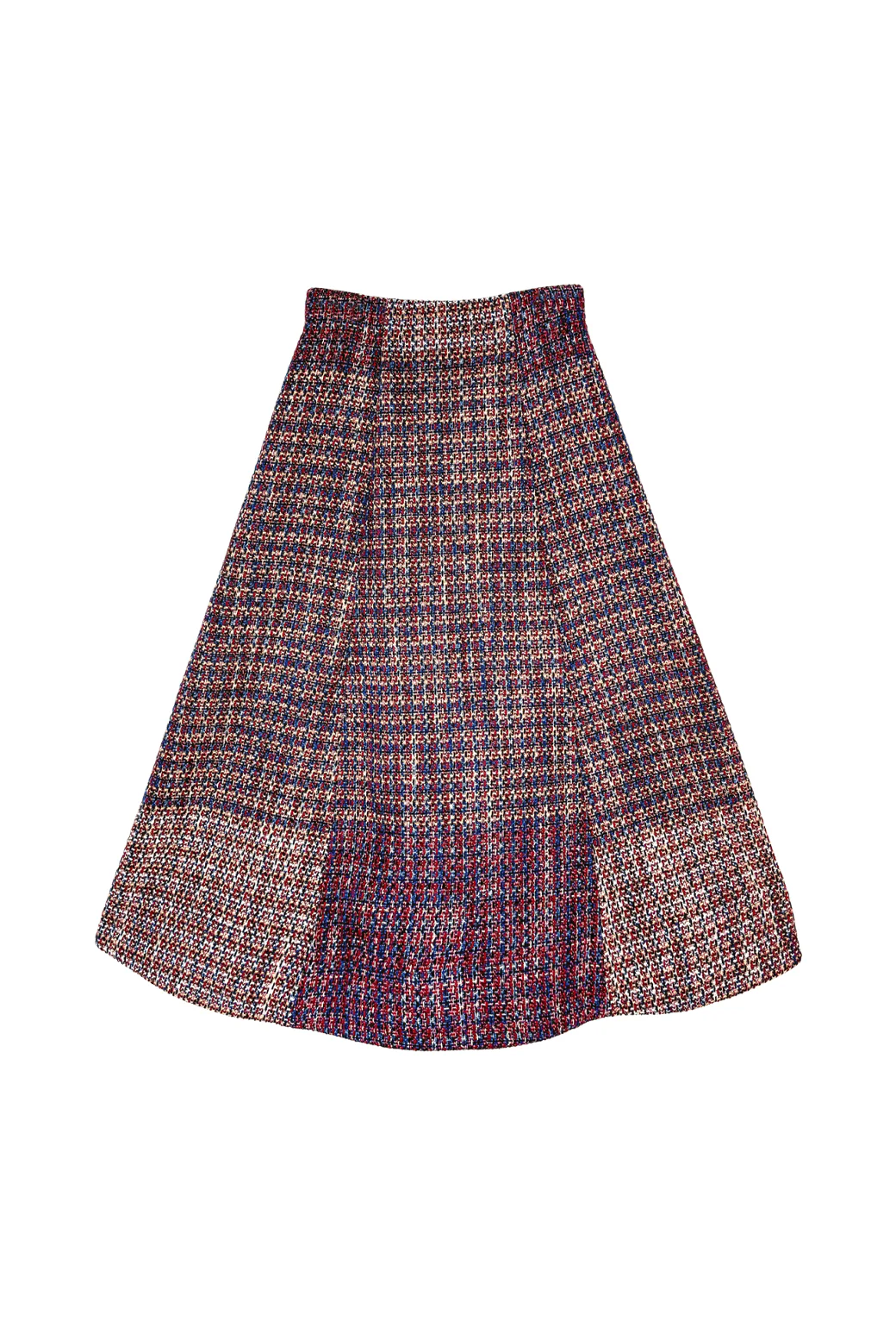 Midi Guest Skirt - Cranberry Tweed - BURU