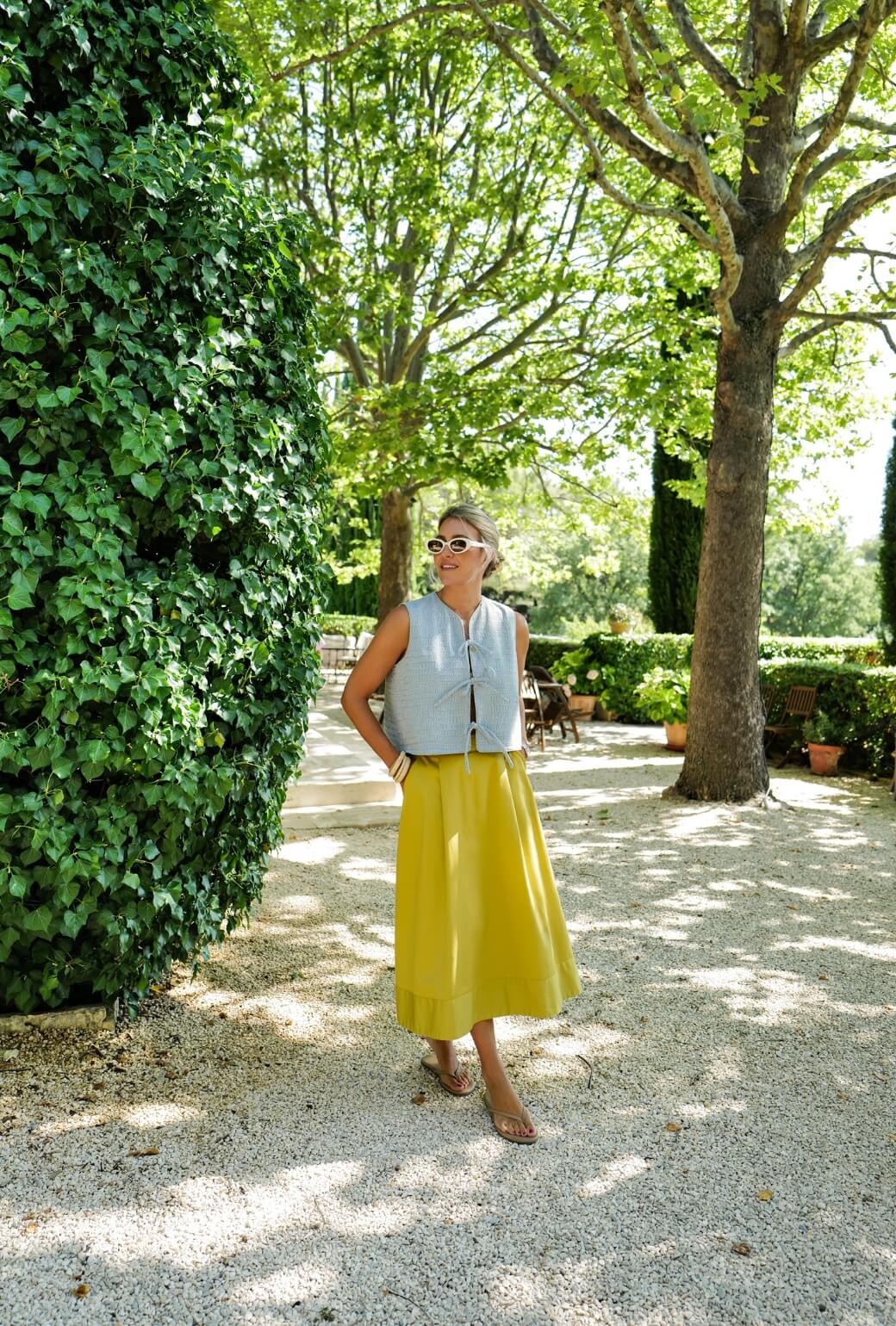 Buru x Megan Stokes The Fife Vest - Embroidered Chambray - BURU