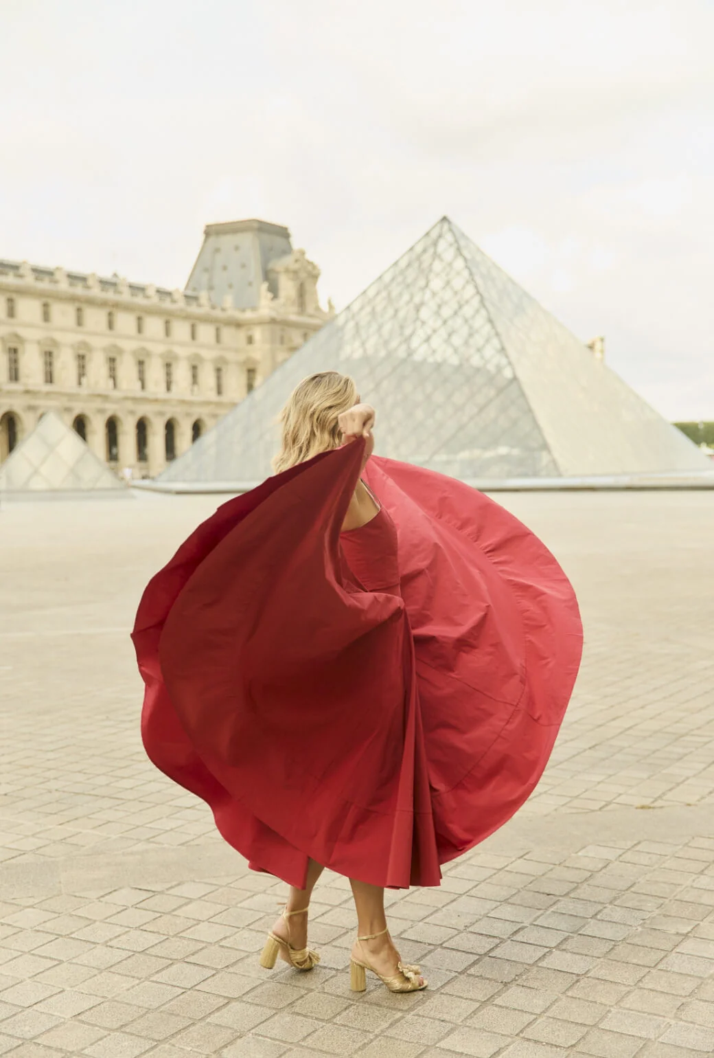 Buru x Anna Kloots Lucinda Circle Skirt - Red Taffeta - BURU