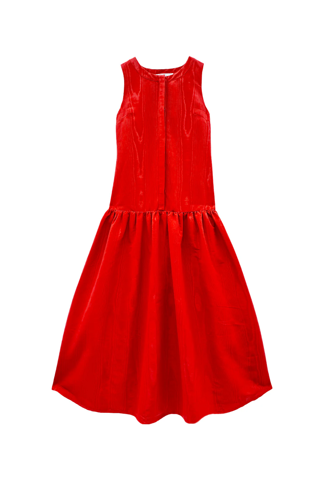 The Drop Waist Gown - Red Moiré - BURU