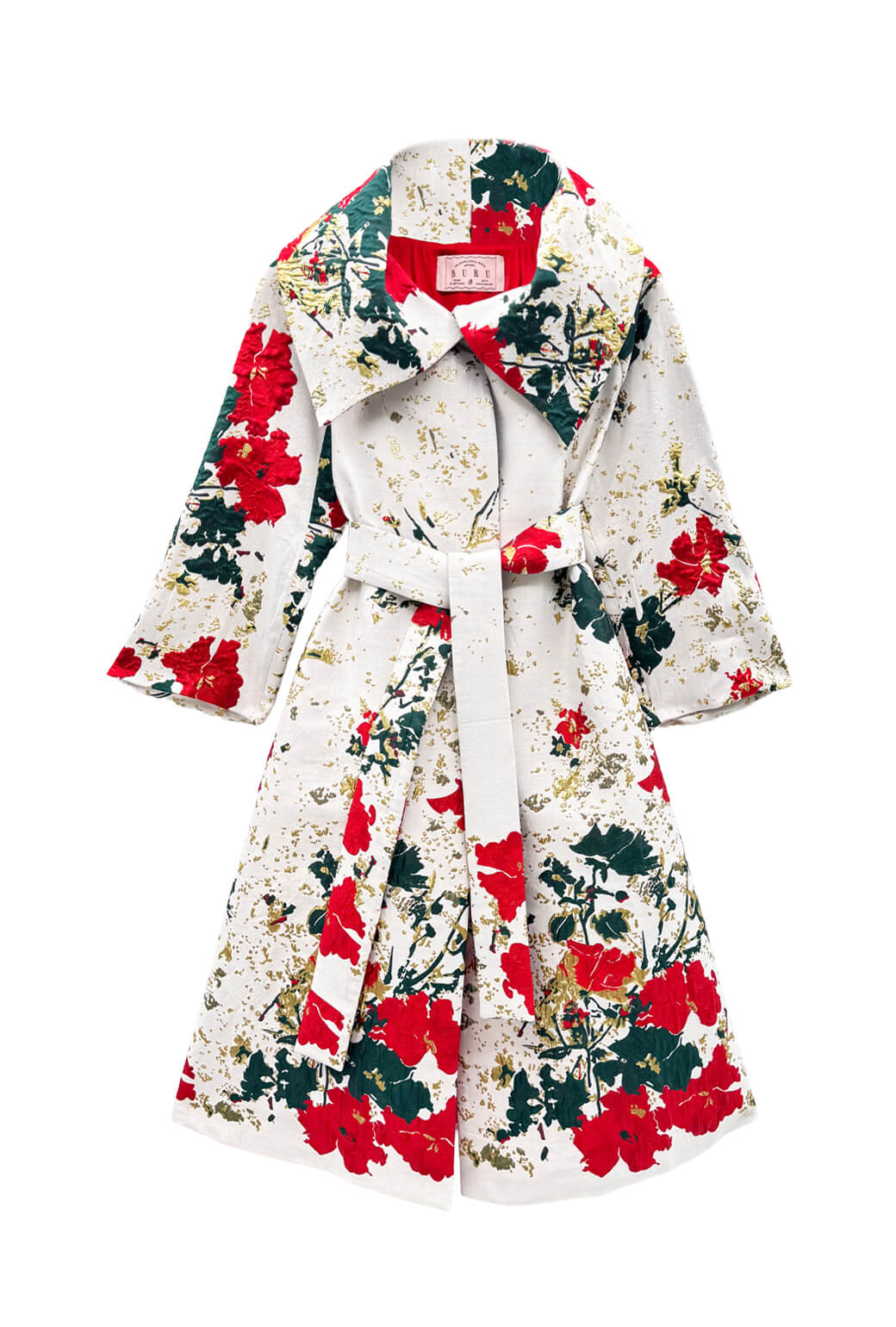 The Belted Grace Coat - Holiday Brocade - BURU