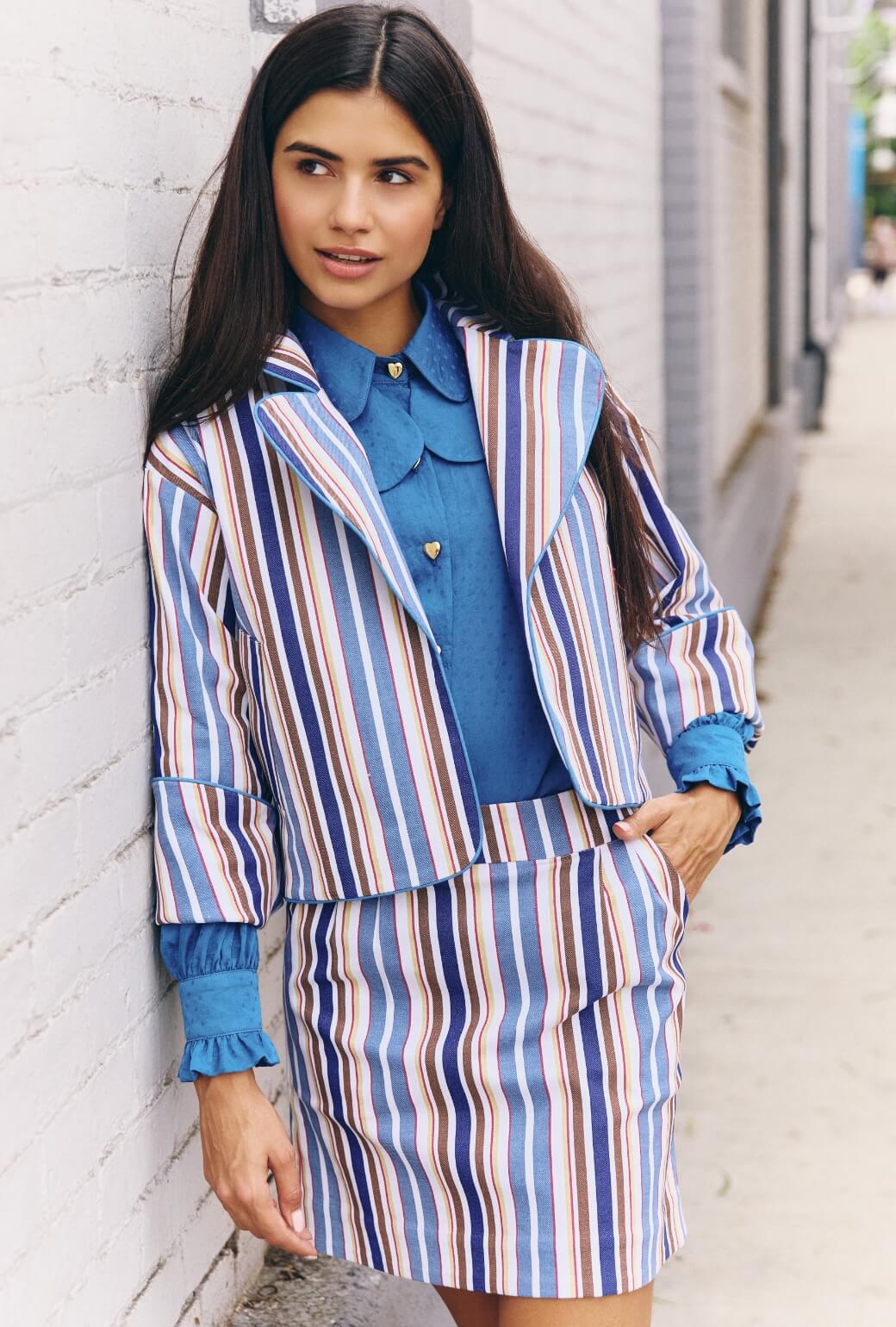 The Flip Jacket - Brown Stripe Twill - BURU