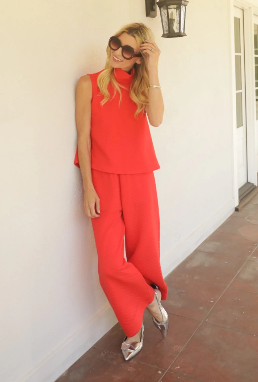 Cropped Sleeveless Mod Top 2.0 - Rouge Quilted Knit - BURU