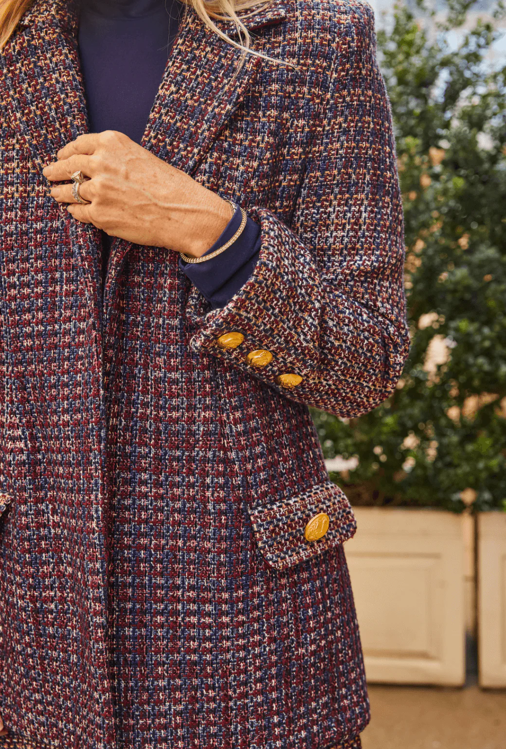 Boyfriend Blazer - Cranberry Tweed - BURU