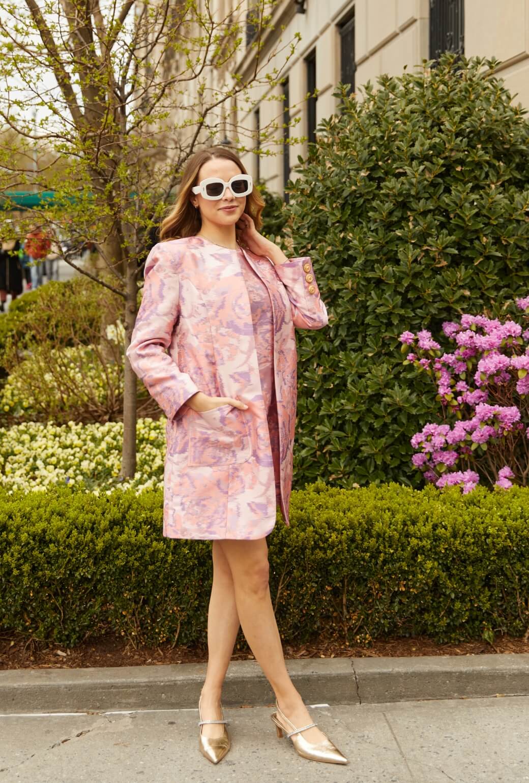 Buru x Old Soul Etiquette Walking Coat - Lilac Abstract Flamestitch - BURU