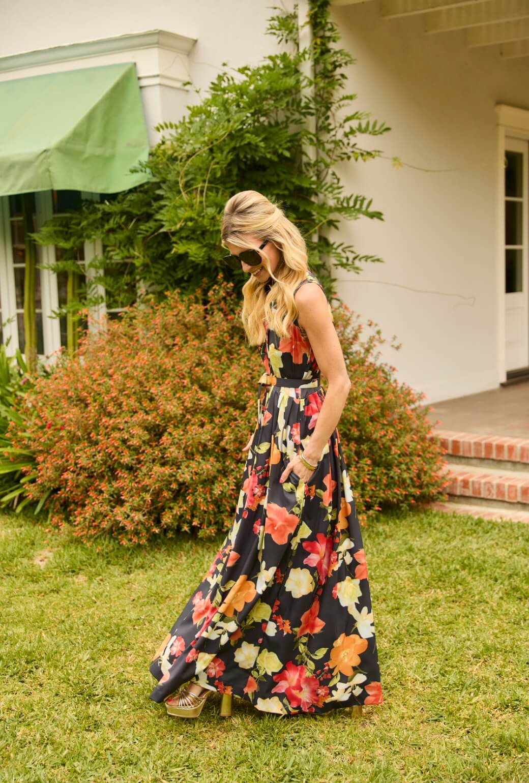 Sleeveless Shirtdress MAXI - Hibiscus - BURU