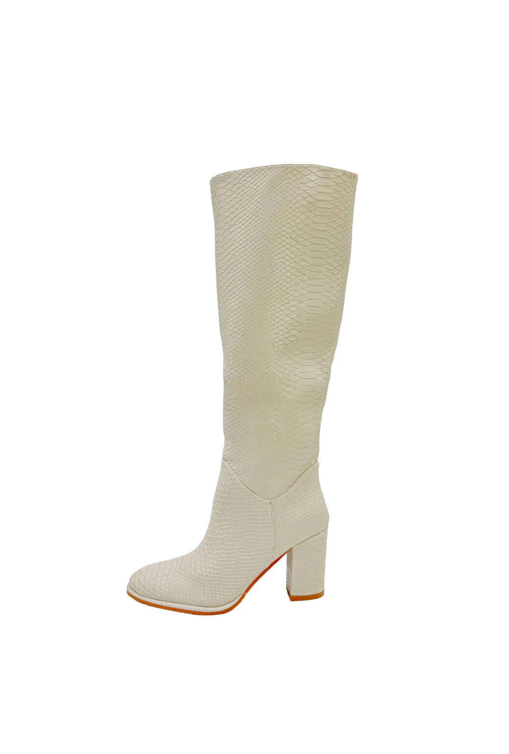 Knee High Boot - Ivory Croc - BURU