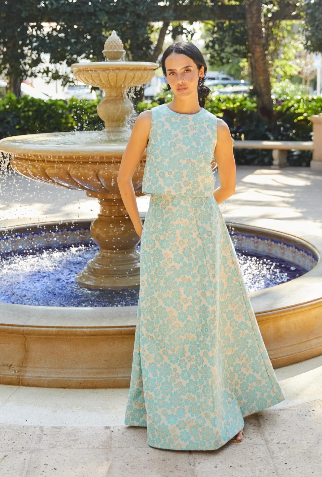 Audrey Top - Aqua Brightline - BURU