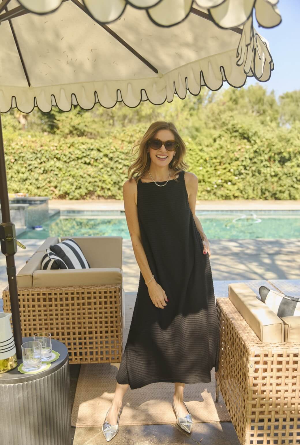 The Megan MIDI Dress - Black Pintuck Knit - BURU