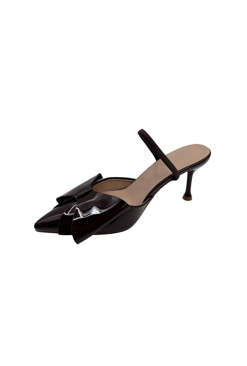 The Sweetheart Bow Pump - Chocolate Patent - BURU