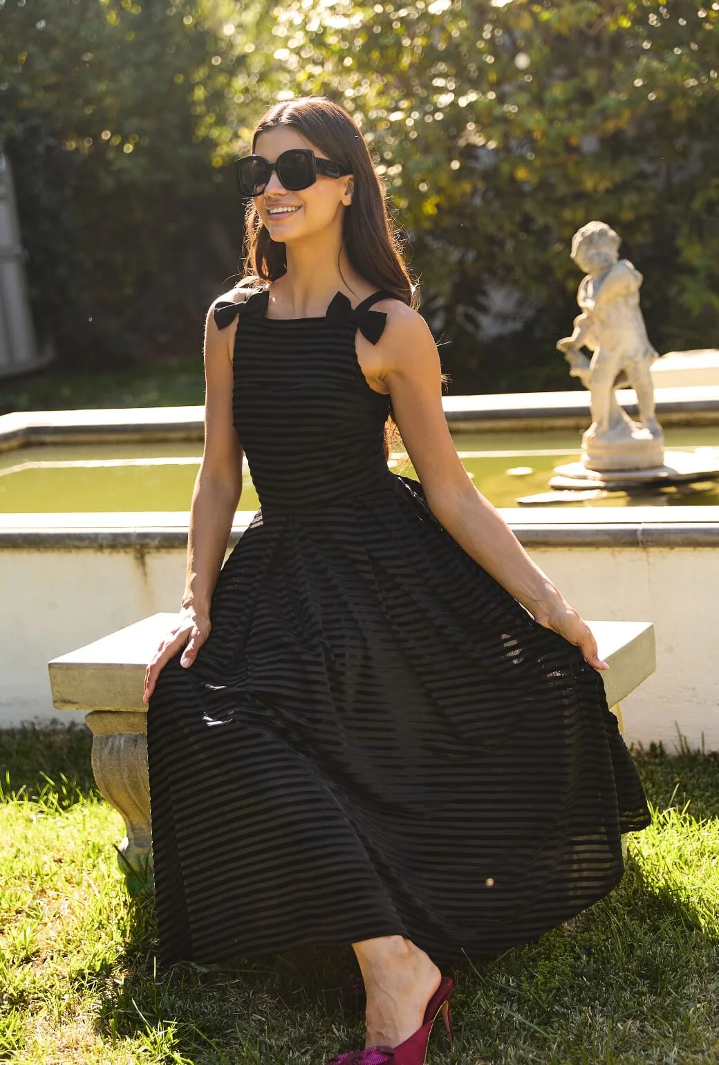 Buru x Anna Kloots The Anna Dress 2.0 - Striped Shimmer Velvet - BURU