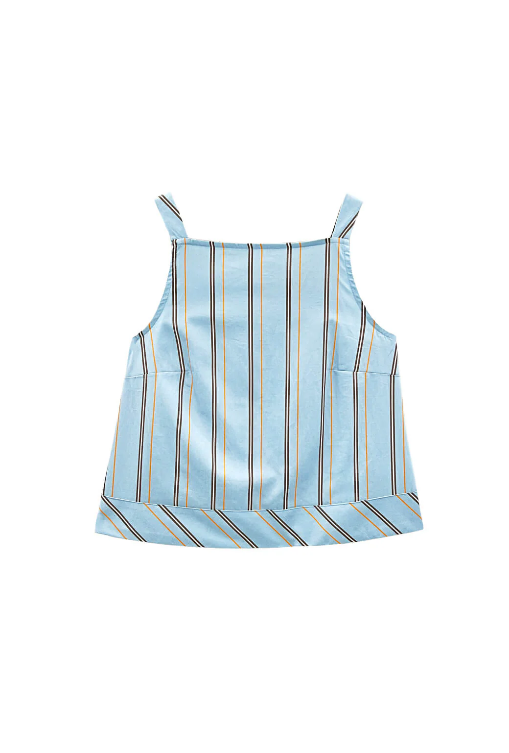 Buru x Megan Stokes The Stokes Swing Top - Blue & Brown Stripe - BURU