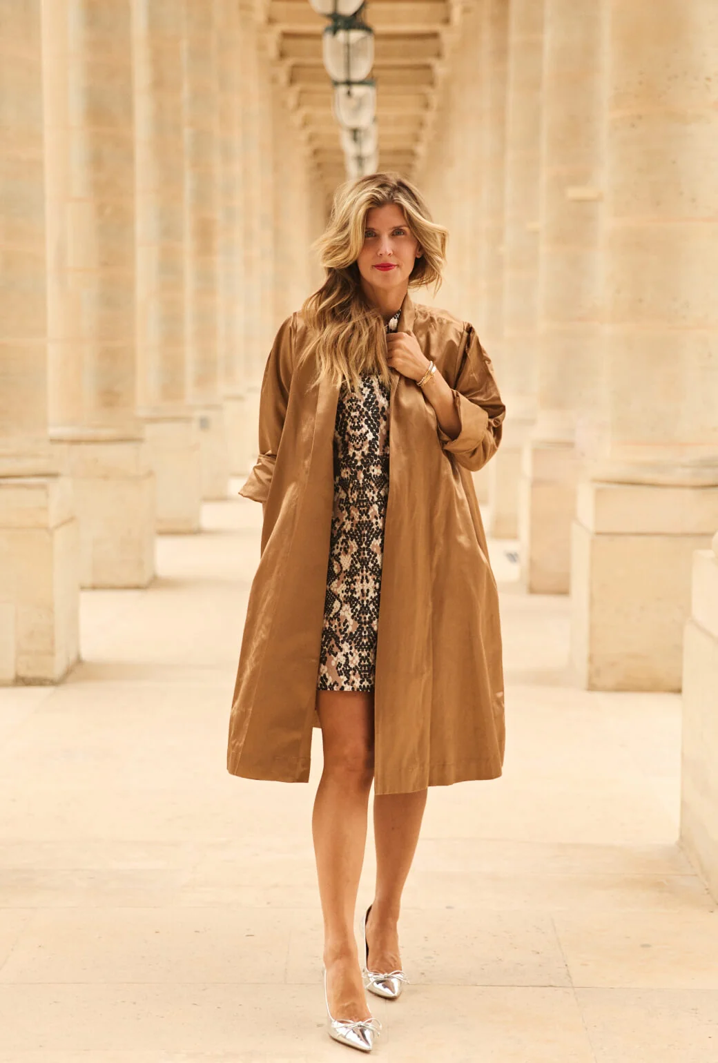 Buru x Anna Kloots Belted Swing Coat - Bronze - BURU