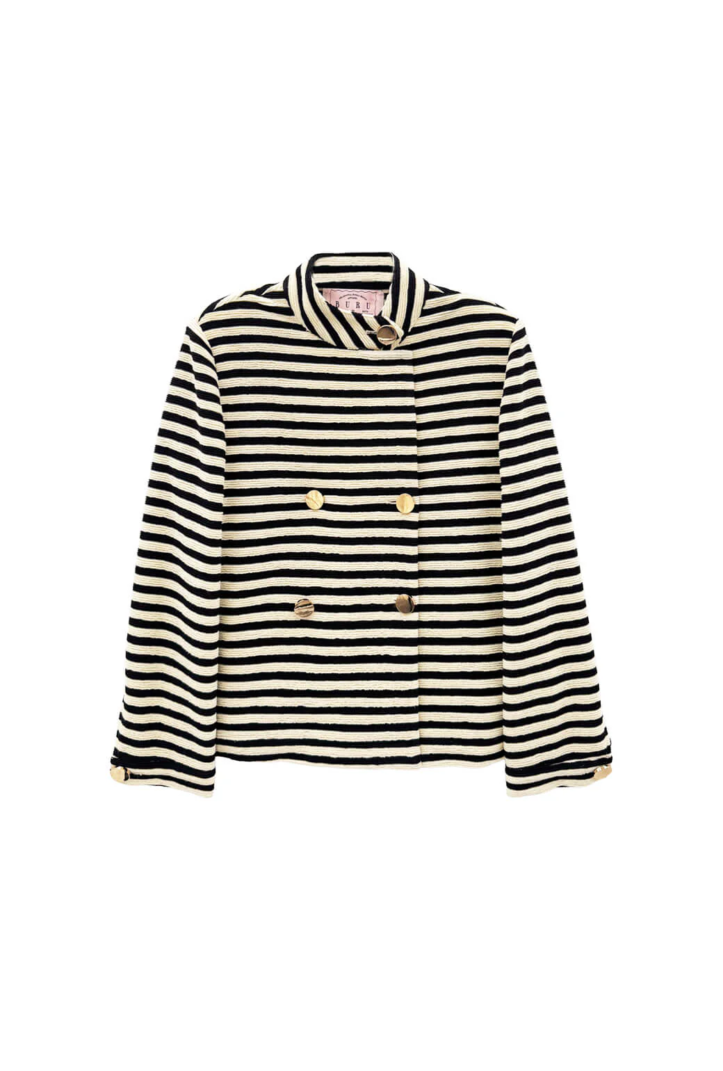 Swell Jacket - Black Striped Terry - BURU
