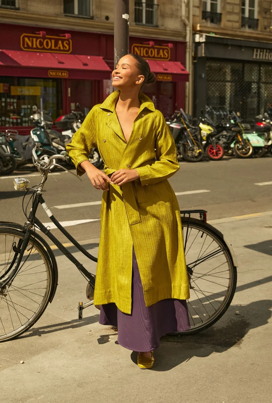 Trench Coat - Ribbed Chartreuse - BURU