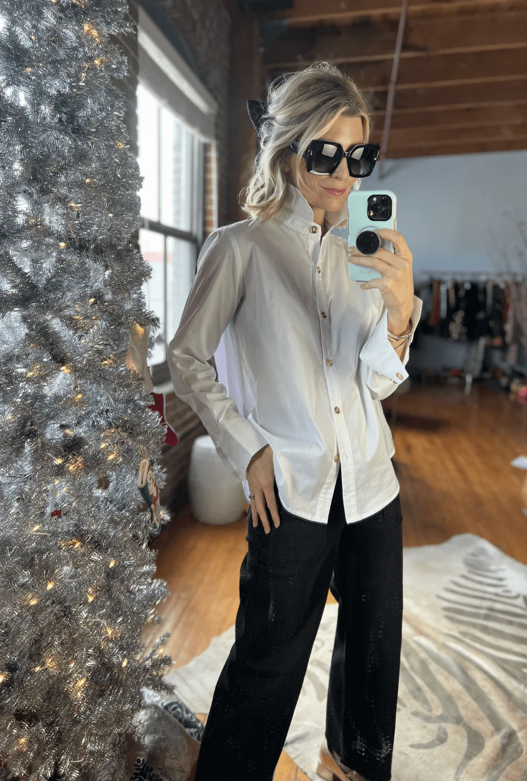 Mel Button Down Shirt - White - BURU
