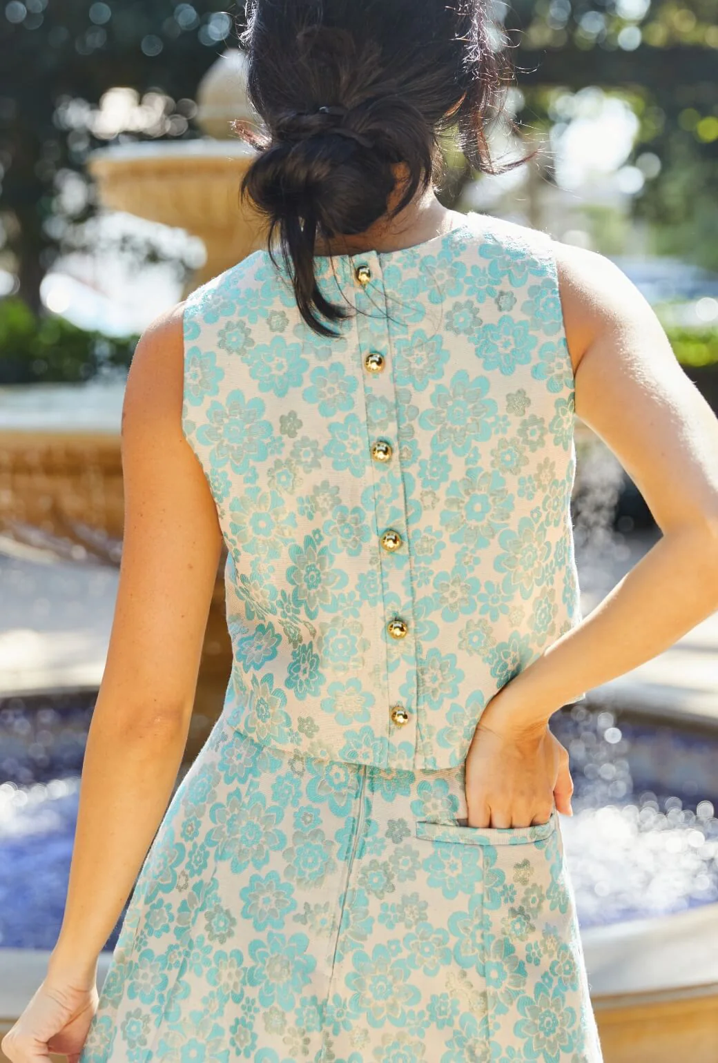 Audrey Top - Aqua Brightline - BURU