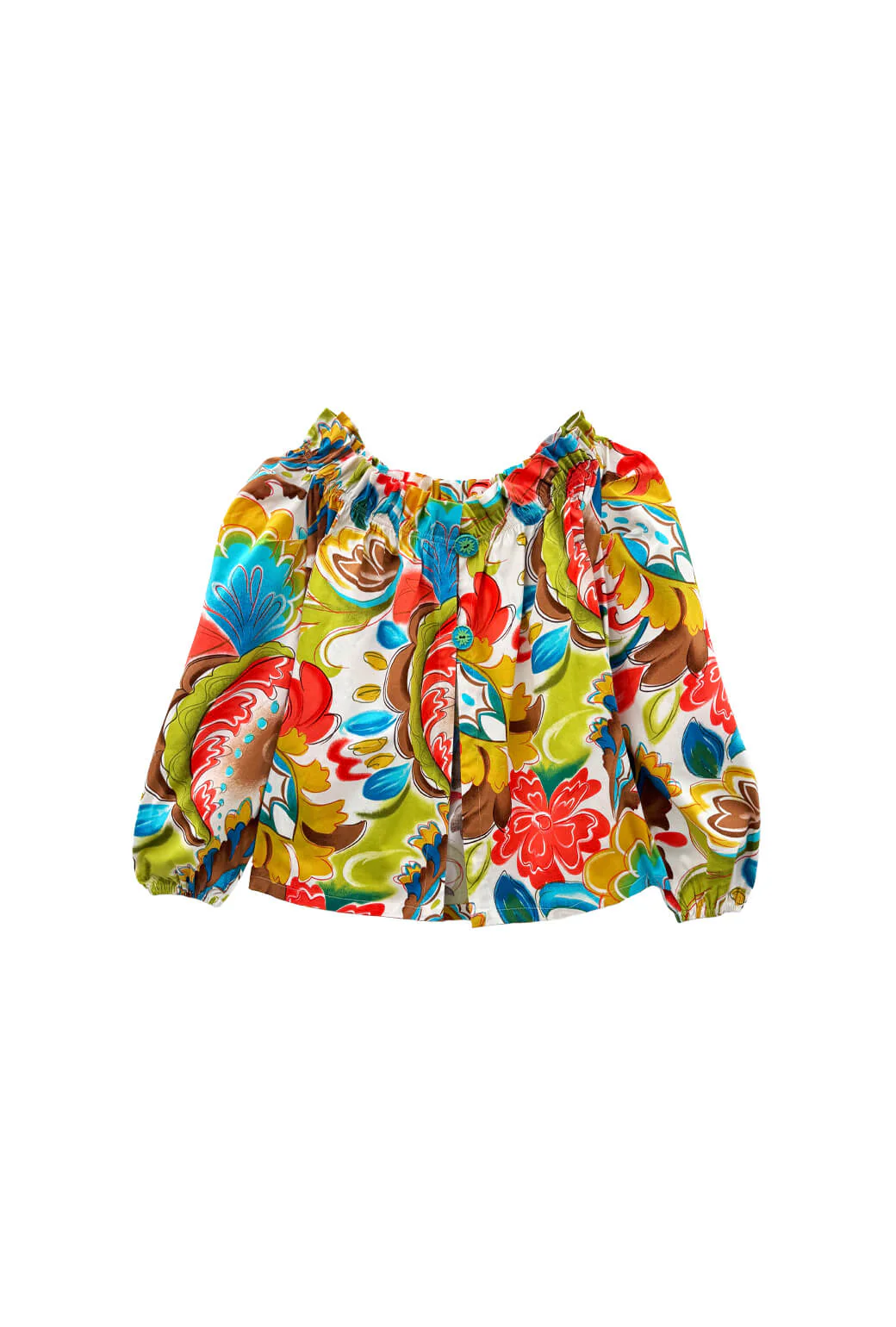 Button Back Bettie Ann Blouse - Graffiti - BURU