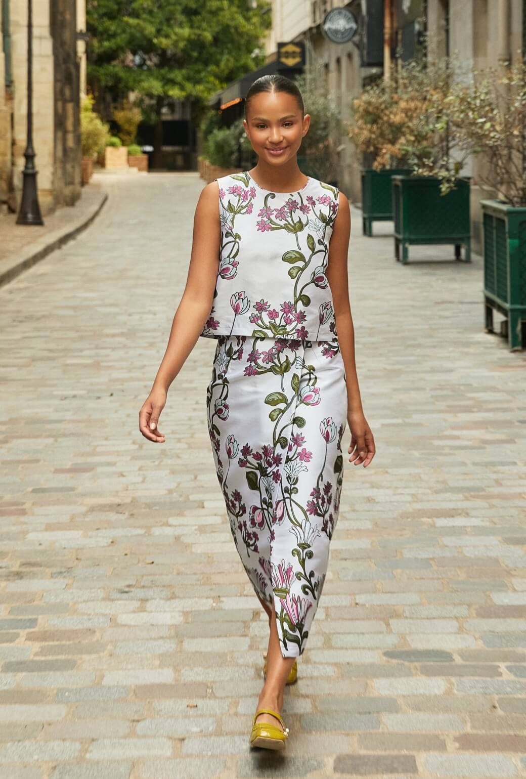 The Whitney Wrap Skirt - Pewter Vines - BURU