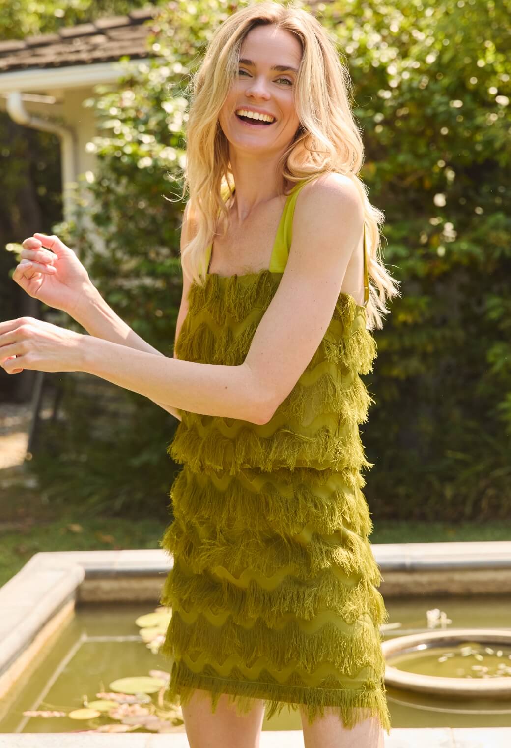 Pencil MINI Skirt - Moss Fringe - BURU