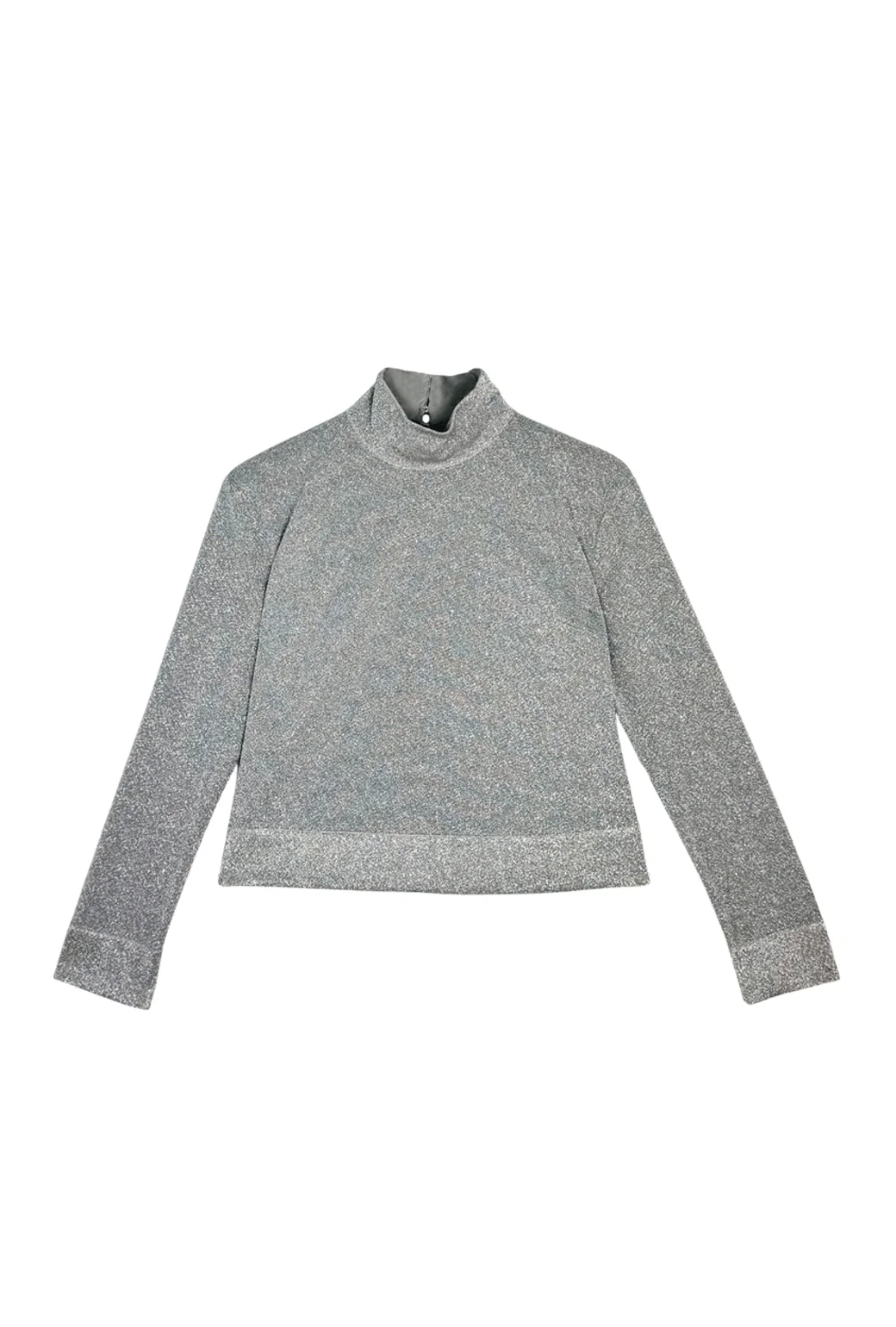 Sparkle Turtleneck Long Sleeve - Silver - BURU