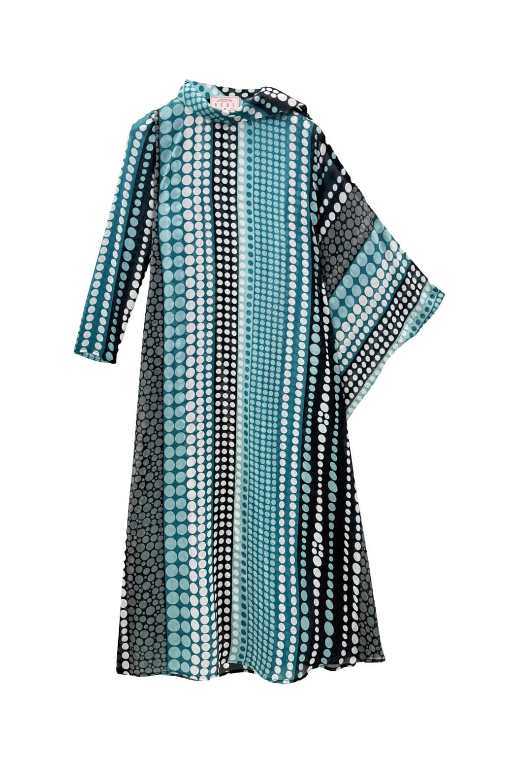 Palm Canyon Kaftan - Aqua & Black Dot - BURU