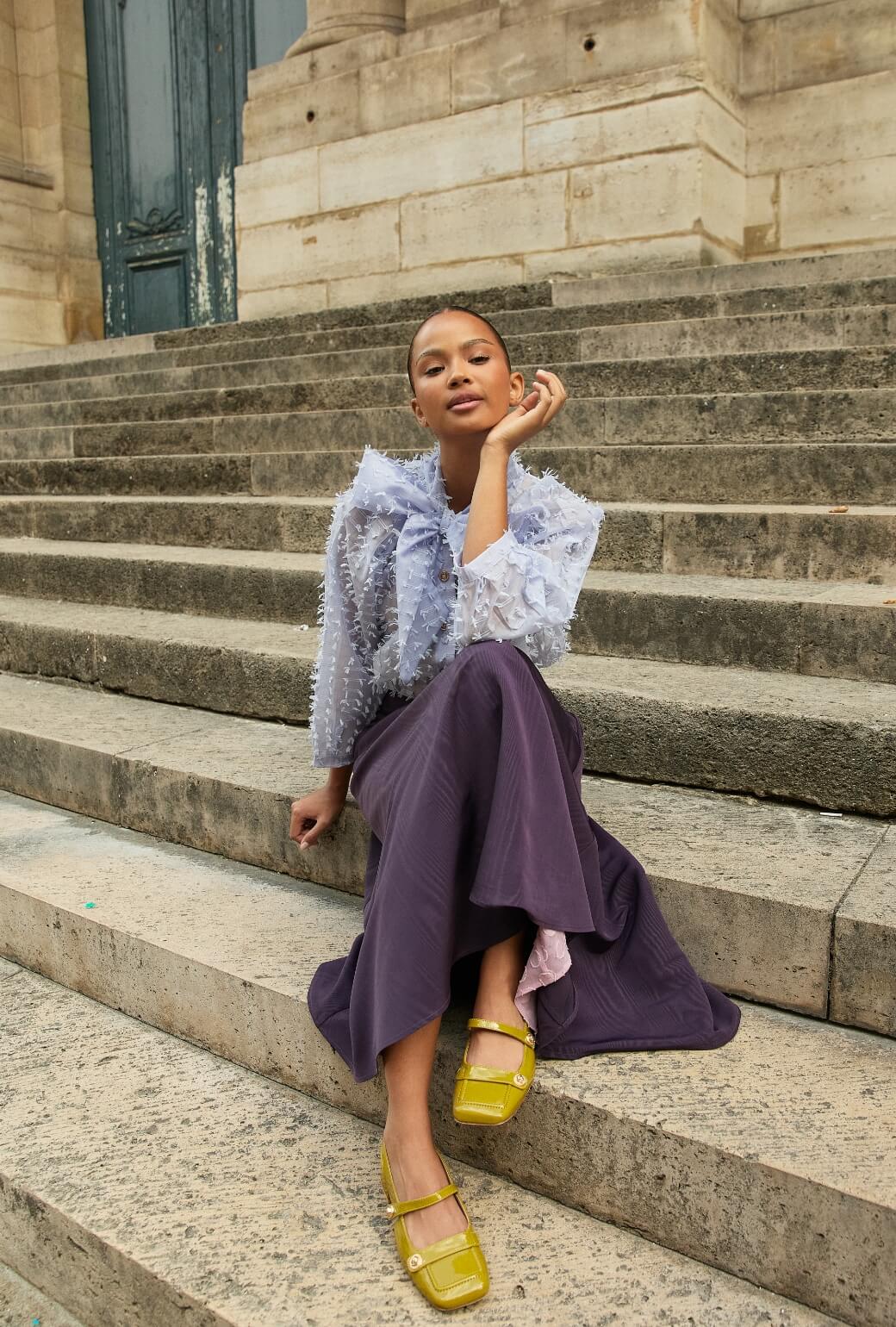 Big Bow Blouse - Lilac Bows - BURU