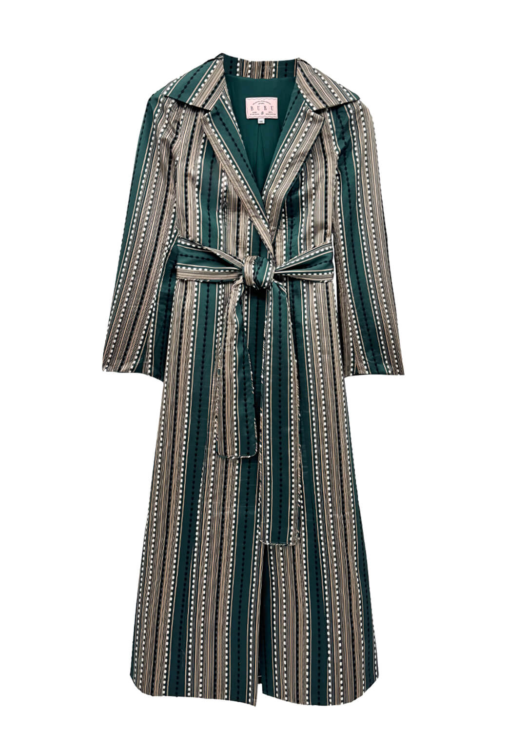 Evening Coat - Green Embroidered Silk - BURU