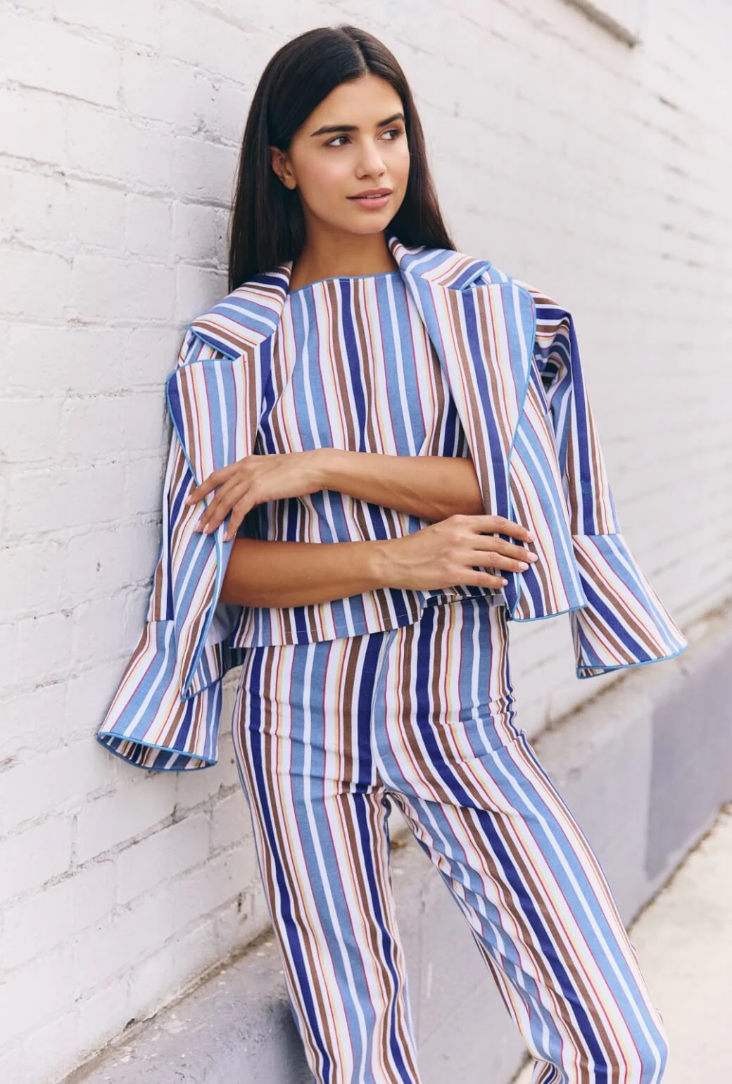 The Flip Jacket - Brown Stripe Twill - BURU