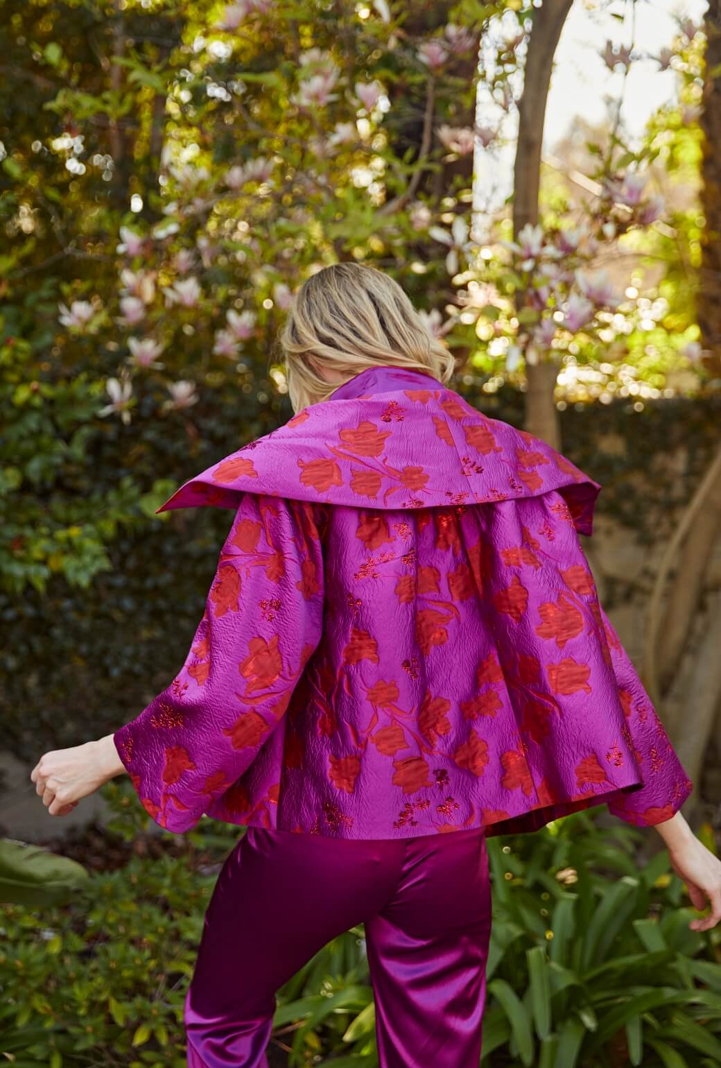 Cropped Grace Coat - Rani Pink - BURU