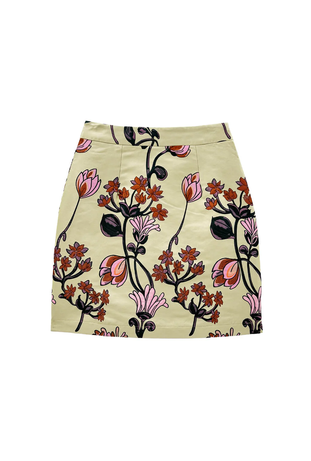 Pencil Skirt Mini - Citron Vines - BURU