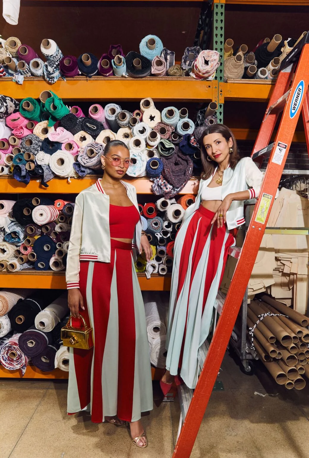 Buru x India The Sloane Square Skirt - Robin's Egg Blue and Red - BURU