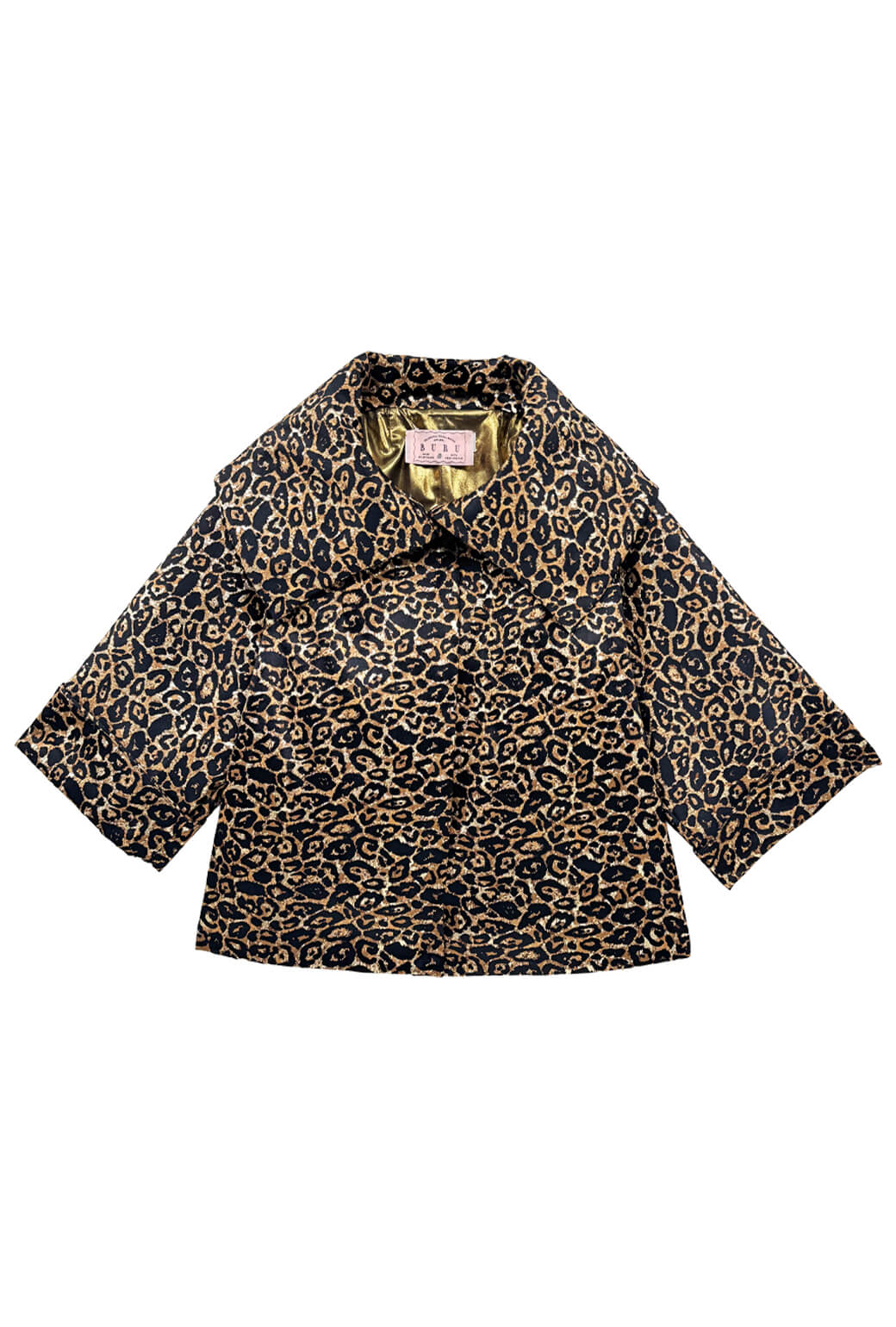 Cropped Grace Coat - Leopard Print Lurex - BURU