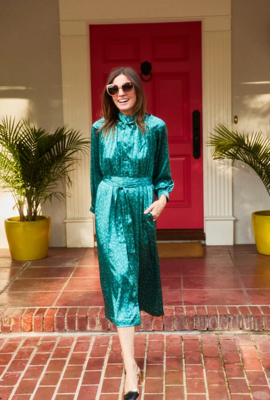 Bow Housecoat - Aqua Cheetah - BURU