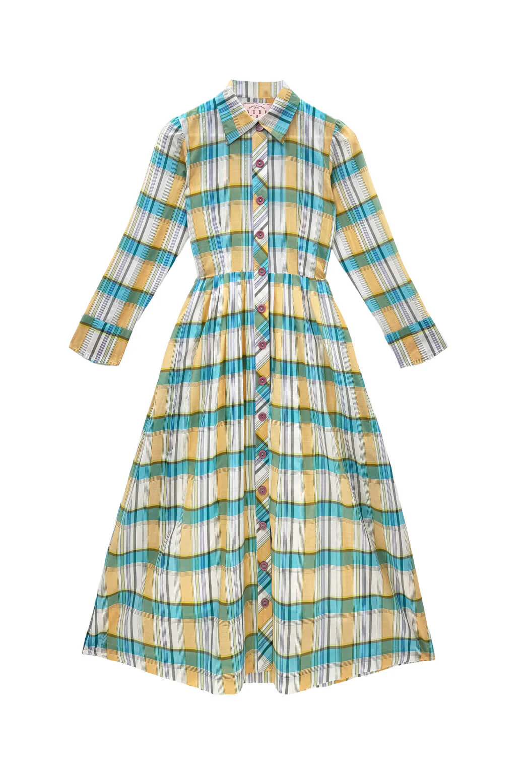 Long Sleeve Shirtdress - Silk Plaid - BURU