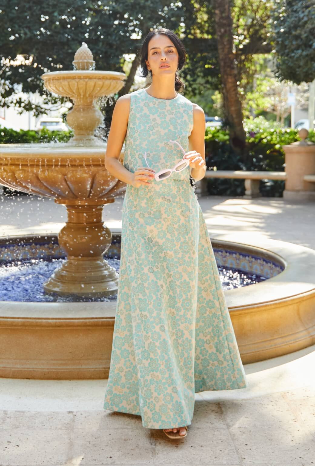 Guest Skirt - Aqua Brightline - BURU