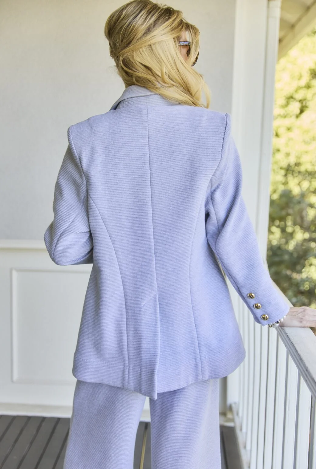 Boyfriend Blazer - Grey Ottoman Rib - BURU