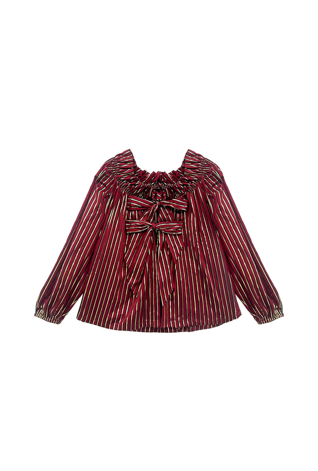 Bettie Ann Blouse - Burgundy Stripe - BURU