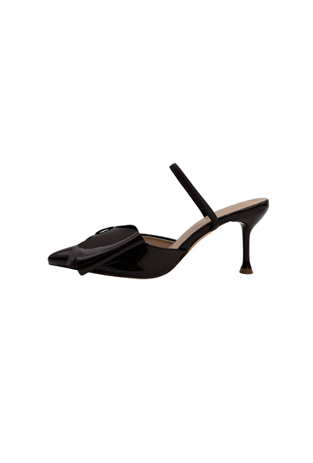 The Sweetheart Bow Pump - Chocolate Patent - BURU