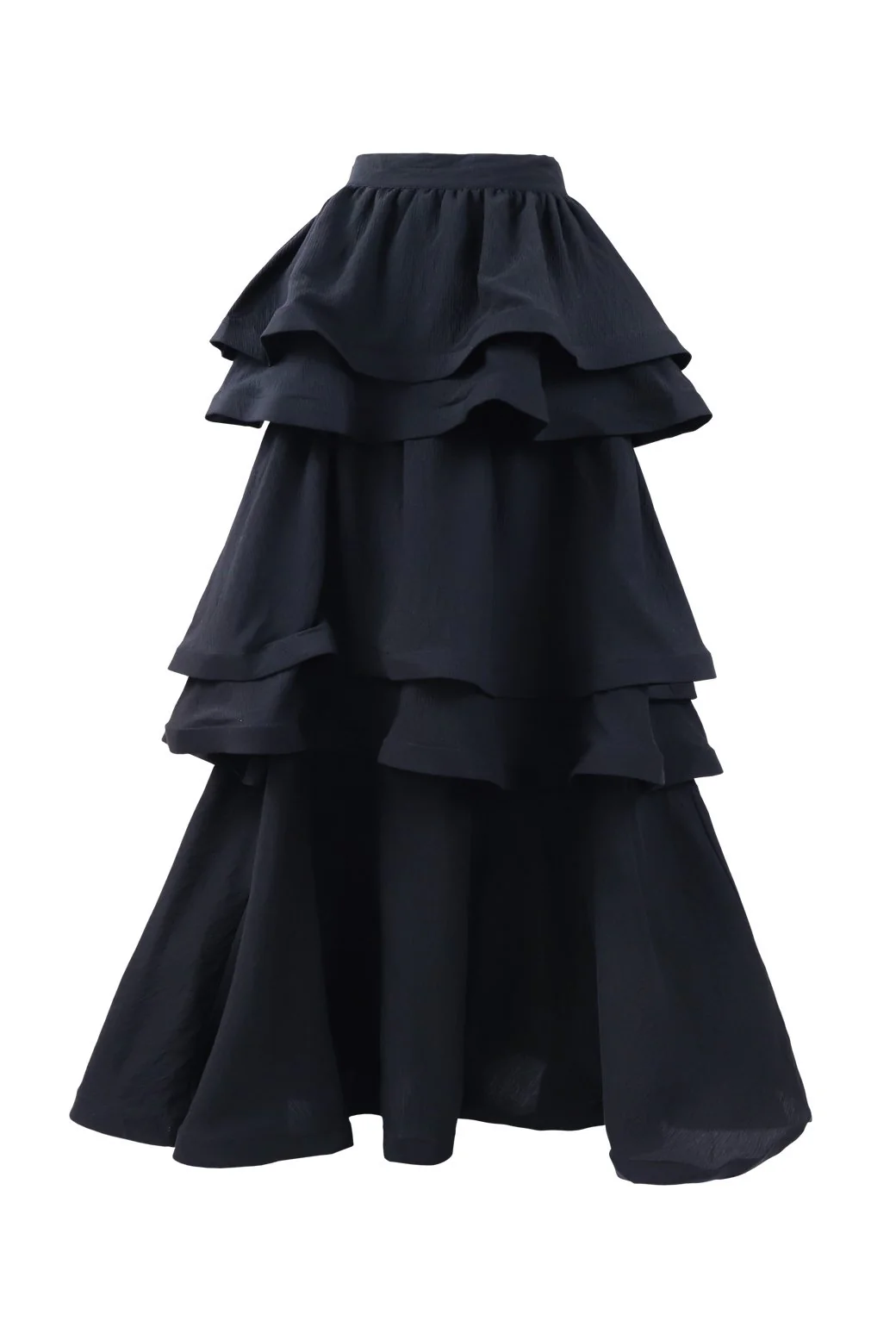 Teagan Tiered Skirt - Black - BURU