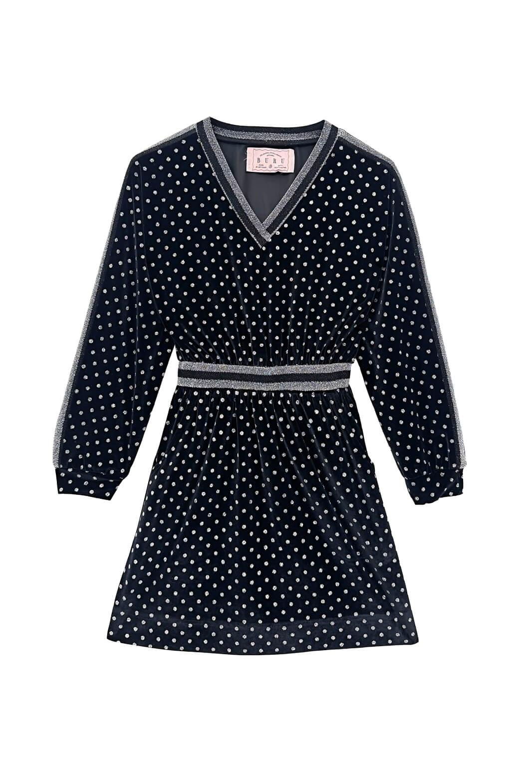 Mini Track Dress - Velvet Sparkle Dot - BURU