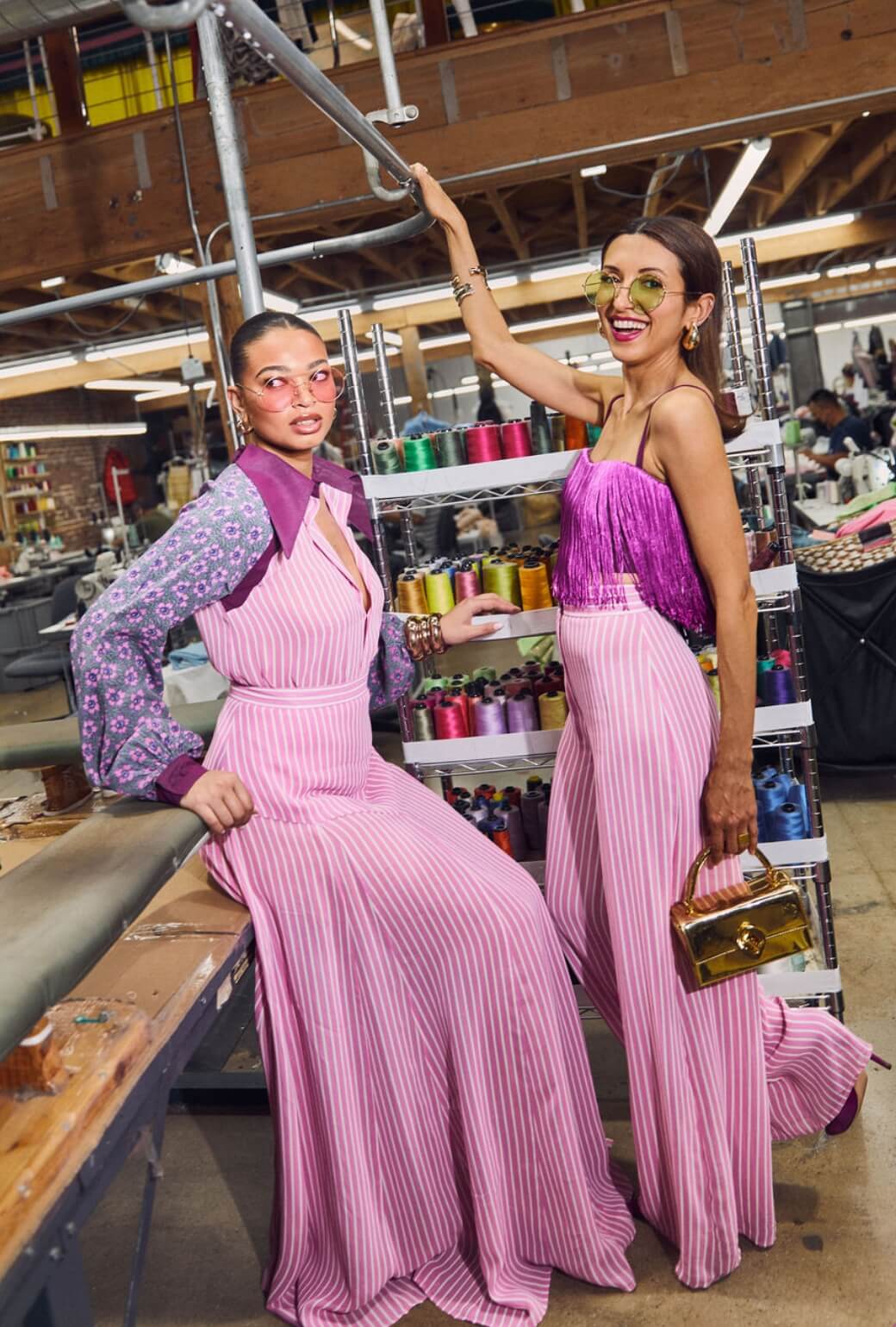 Buru x India The Picadilly Pant - Pink Pinstripe - BURU