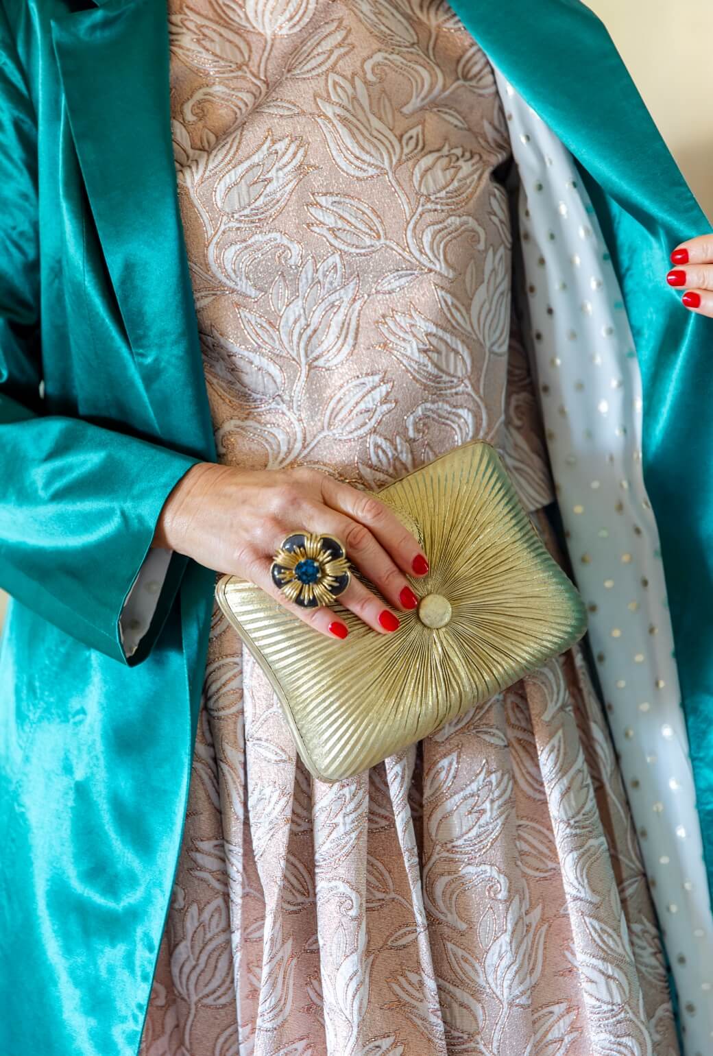 Evening Coat - Green Satin - BURU